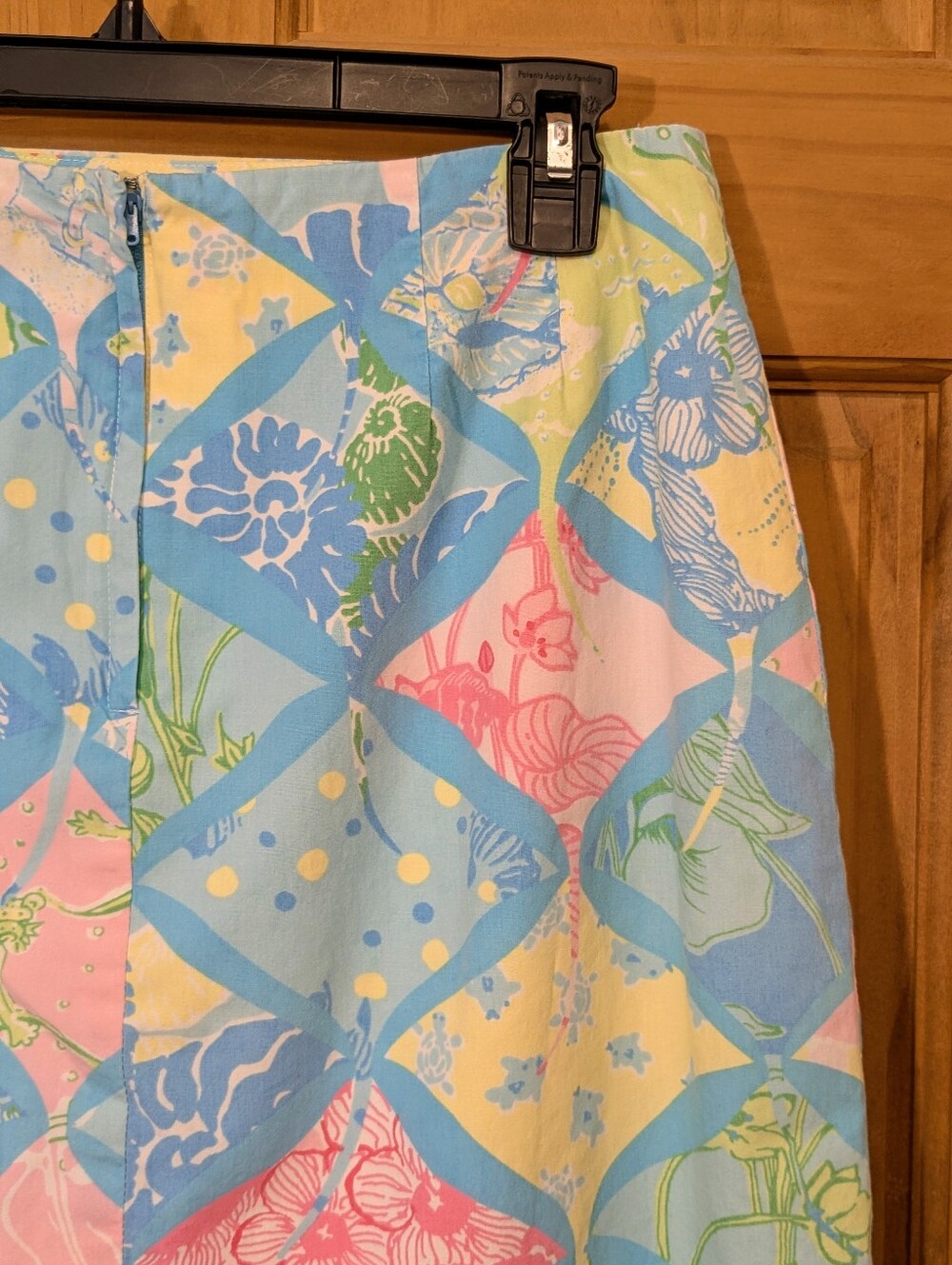 VTG Lilly Pulitzer Mini Skirt A-Line Floral Blue Yellow Cotton Sz 10 Y2K Resort - Picture 7 of 12